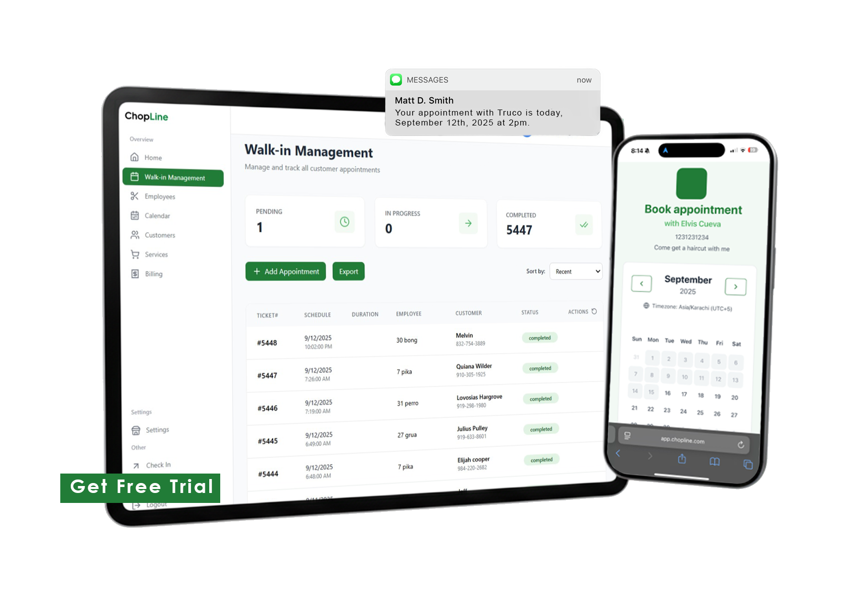 ChopLine Dashboard